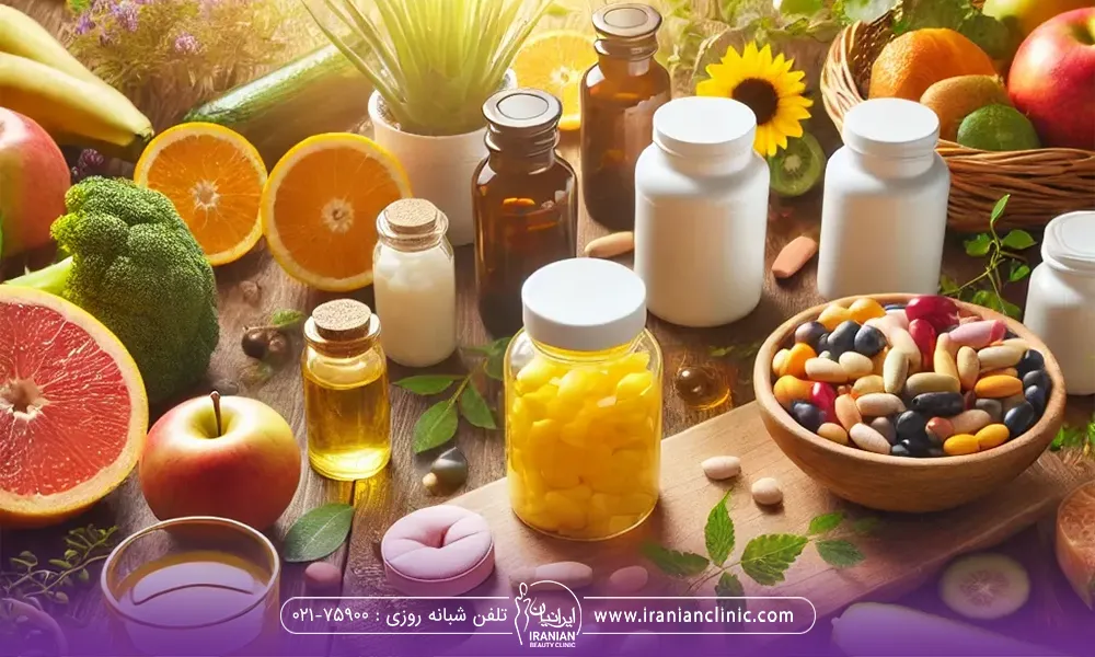 یک سری ویتامین و میوه جات برای تقویت و رشد مو